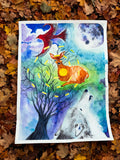 Shinning Howl Original Watercolor